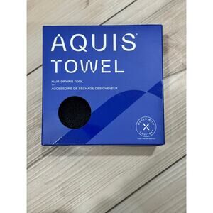 Aquis Hair TOWEL– Rapid-Drying Microfiber Black 19"x40" NEW in Box